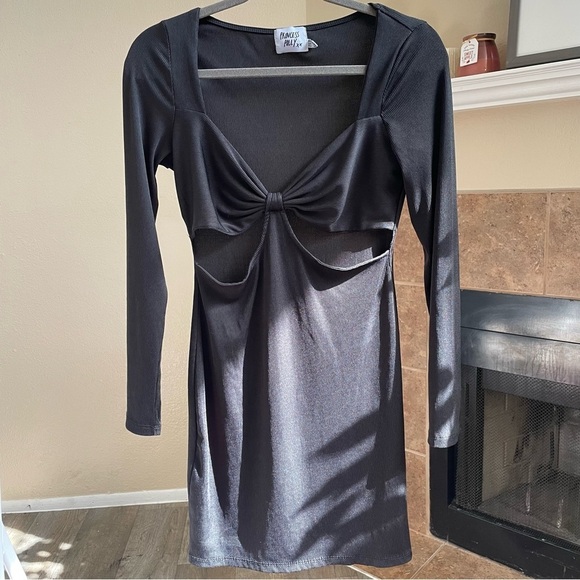 Princess Polly Ribbed Cut Out Long Sleeve Bodycon Dress - Picture 7 of 9